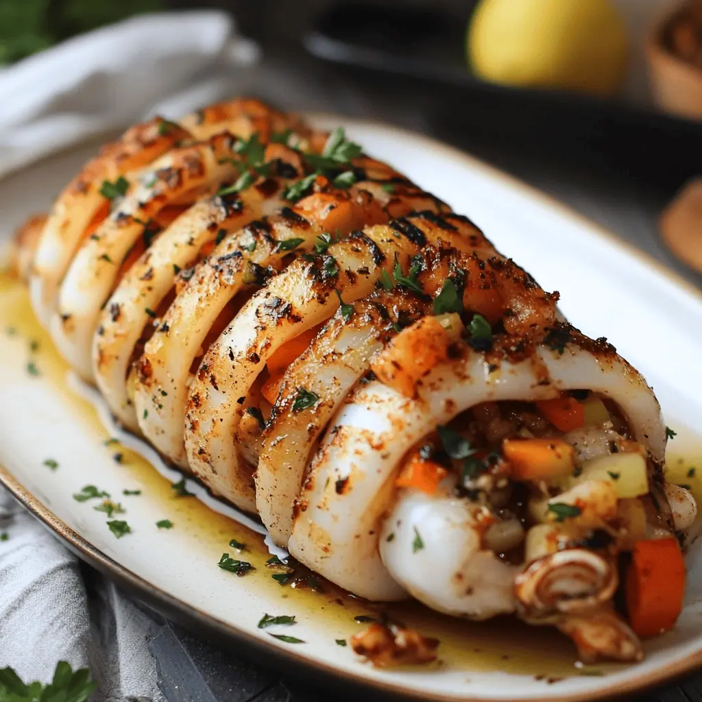 Inihaw na Pusit (Filipino Grilled Stuffed Squid)