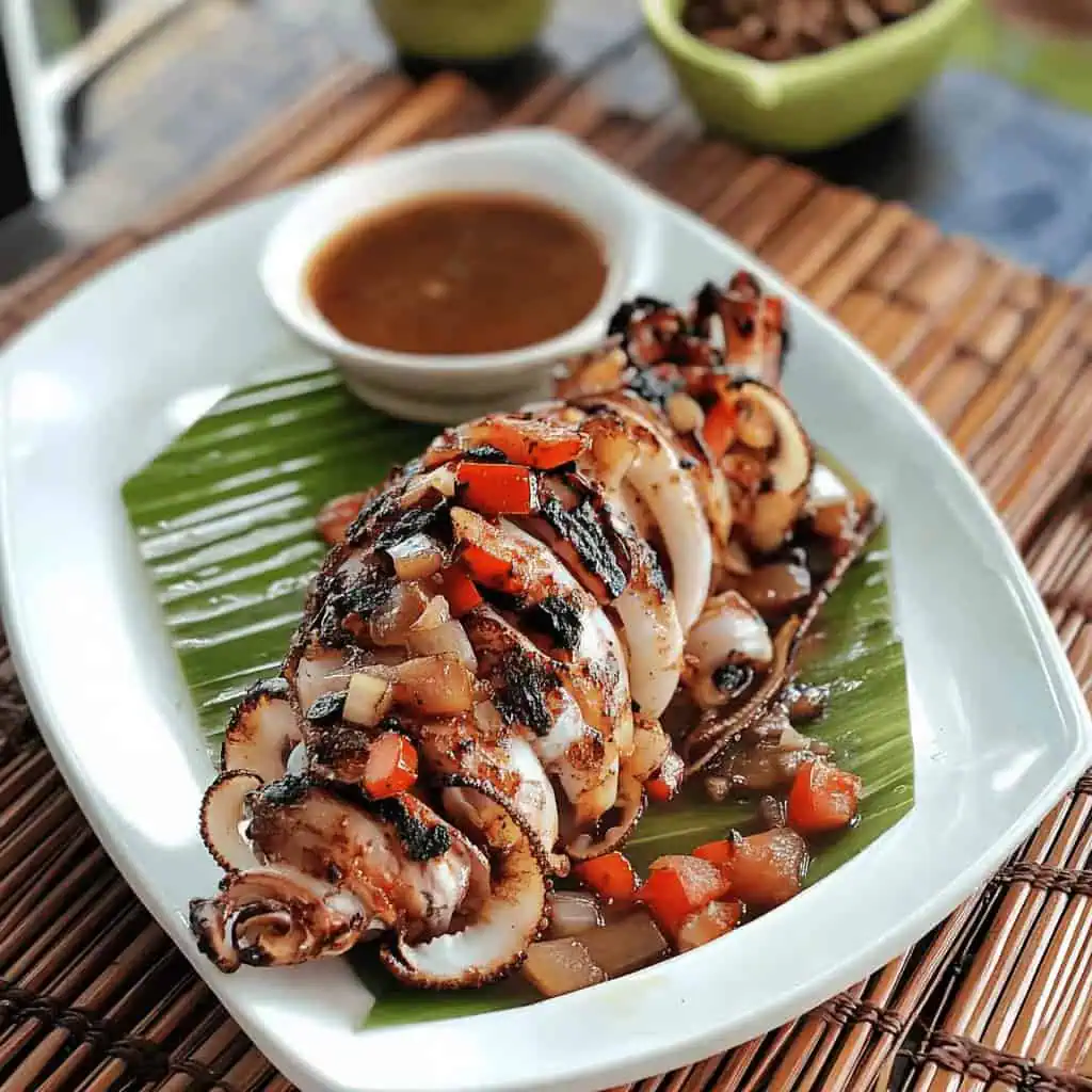 Inihaw na Pusit (Filipino Grilled Stuffed Squid)