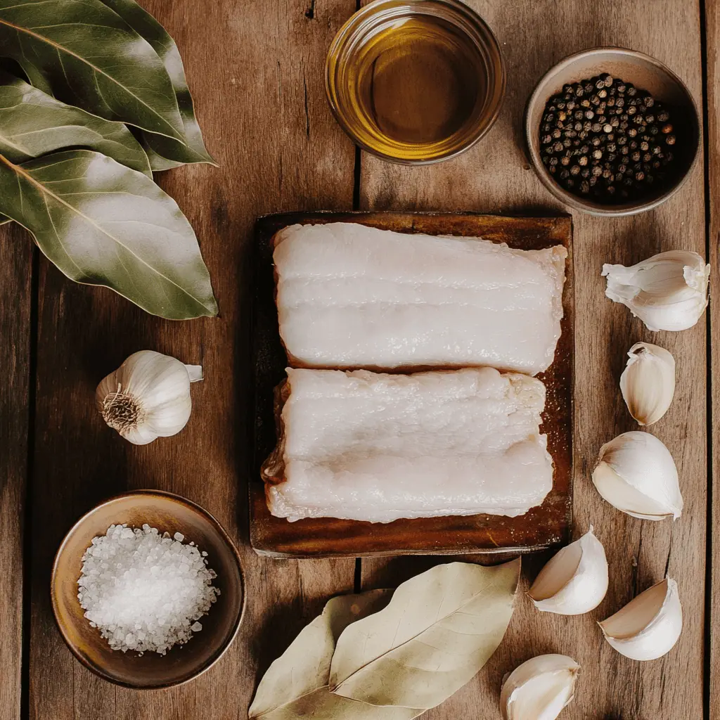 Ingredients of Filipino Lechon Kawali (Crispy Pork Belly)
