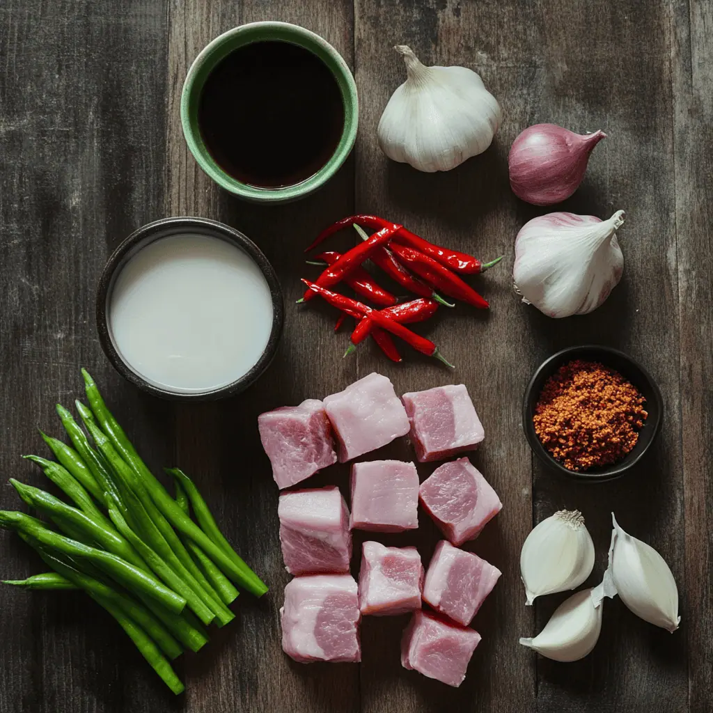 Ingredients for Bicol Express