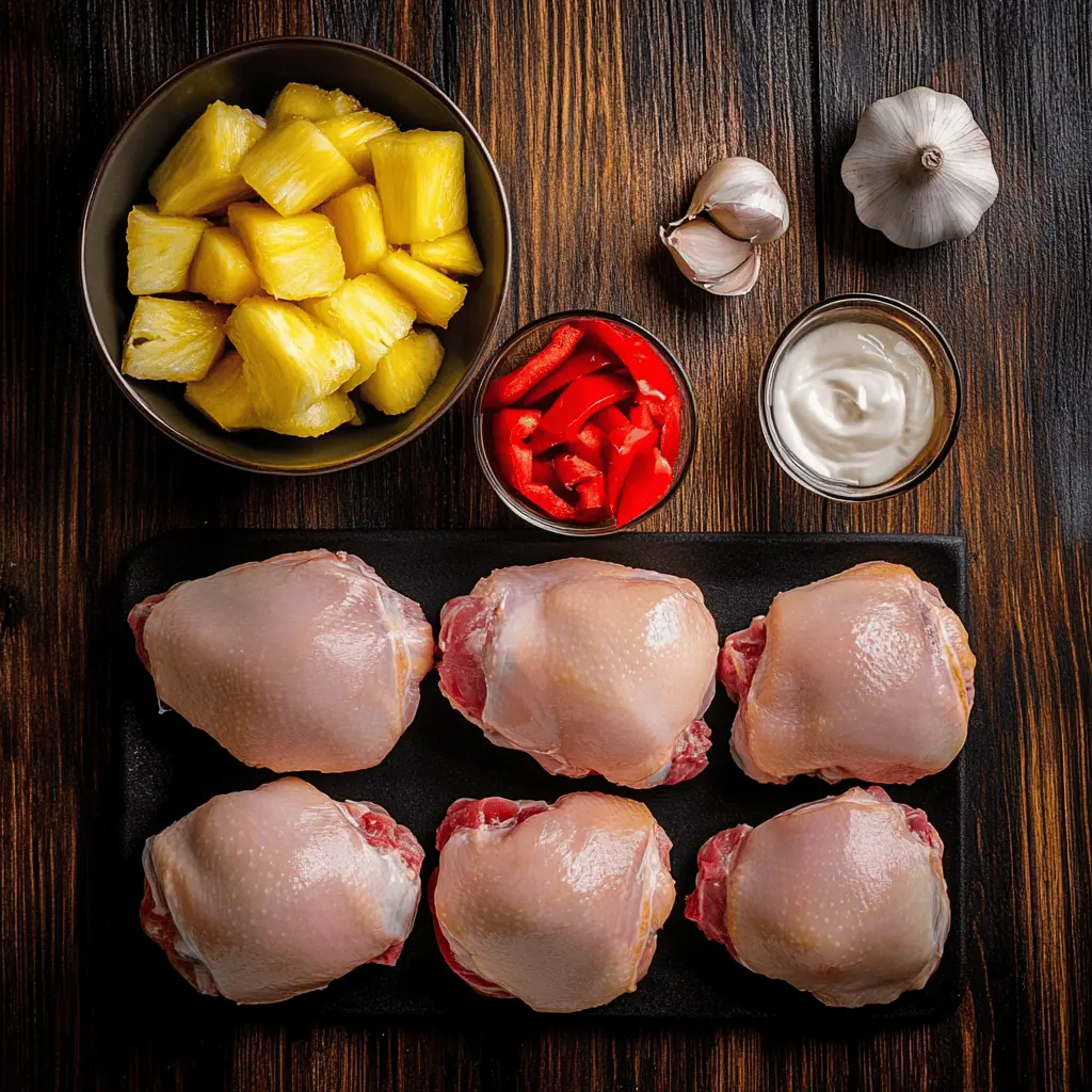 Ingredients for Pininyahang Manok (Filipino Creamy Pineapple Chicken)