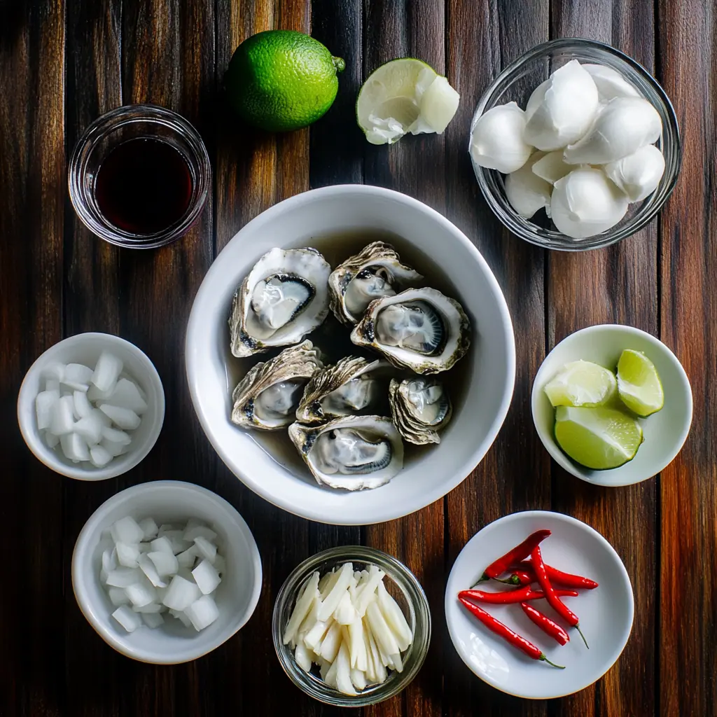 Ingredients for Adobong Talaba (Filipino Oyster Adobo)