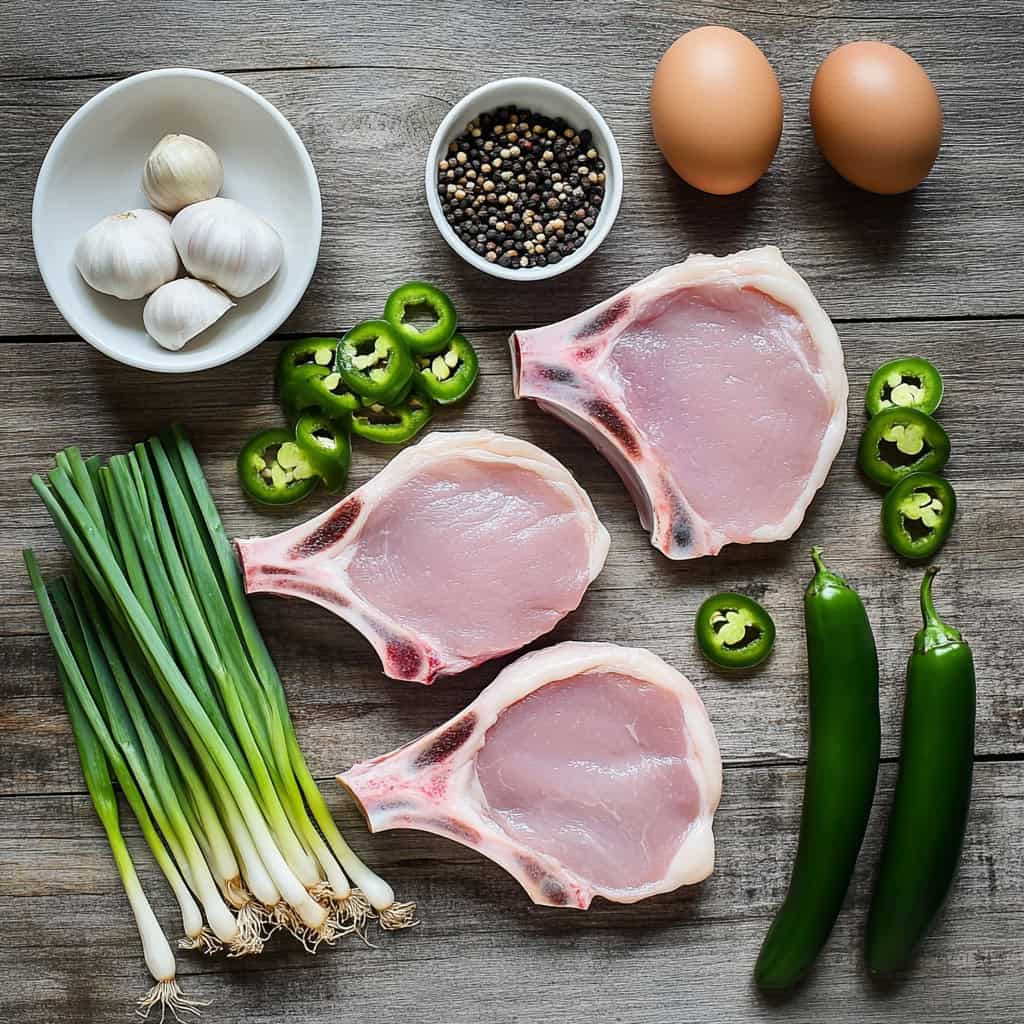 Ingredients for Salt and Pepper Pork Chops (Pritong Porkchop na may Asin at Paminta)