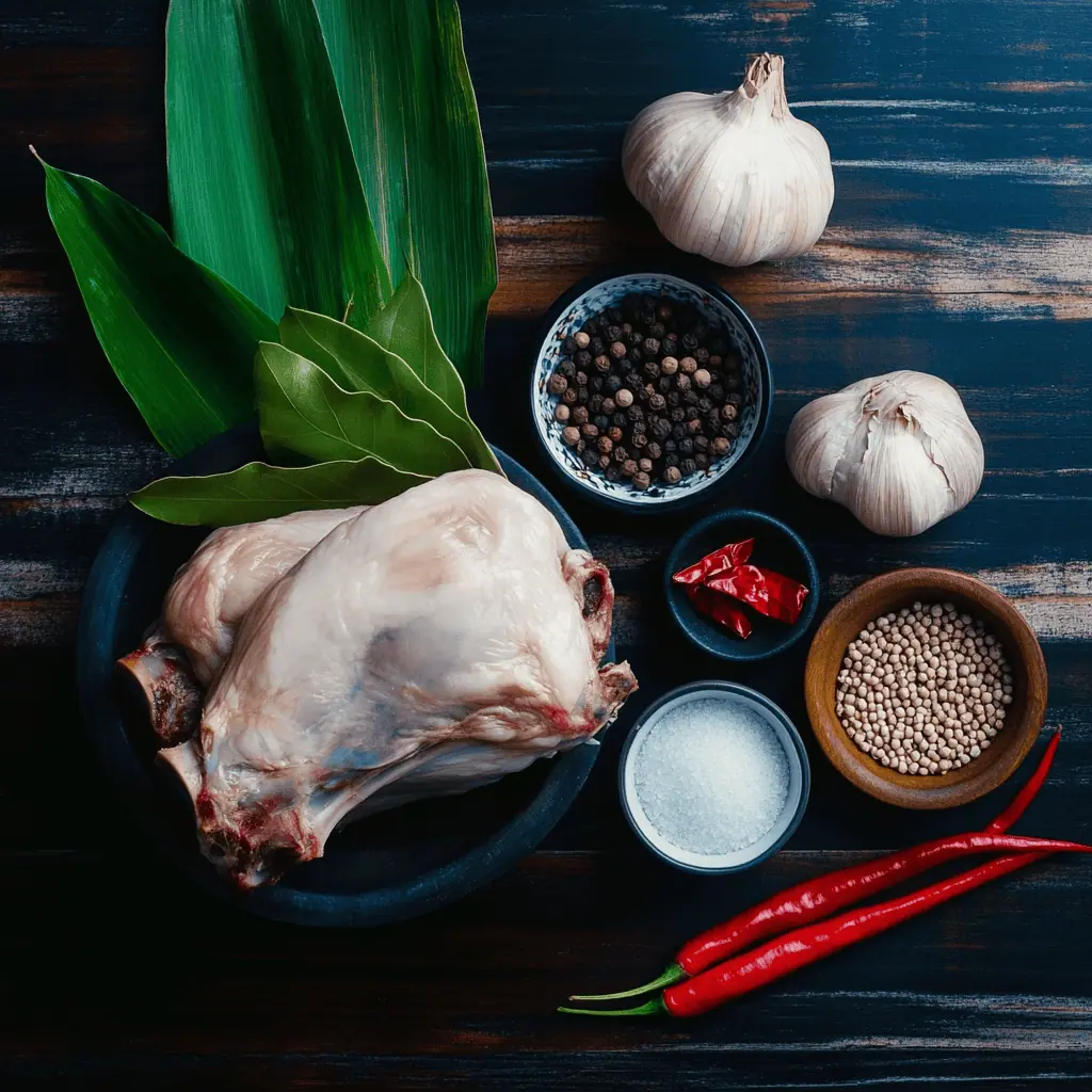 Ingredients for Filipino Crispy Pata (Crispy Pork Leg)