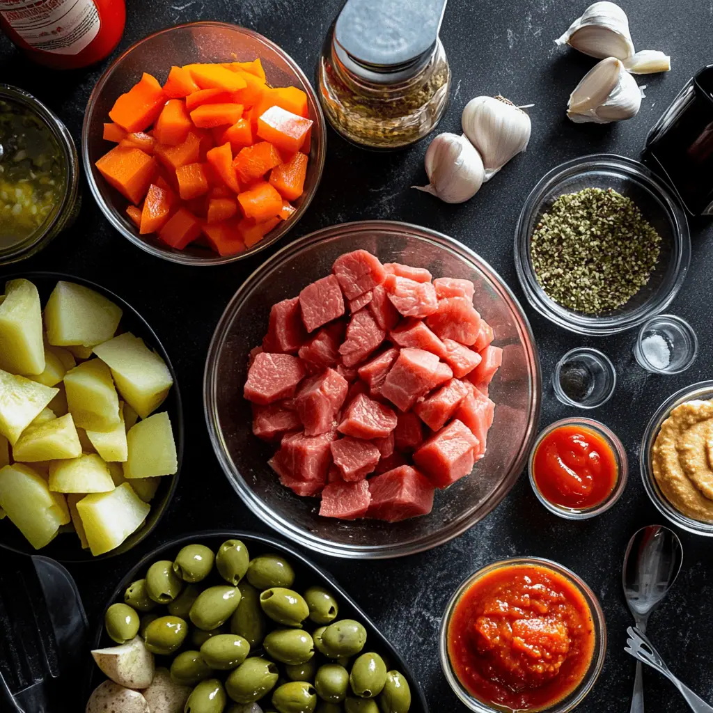 Filipino Beef Caldereta (Kalderetang Baka) Ingredients