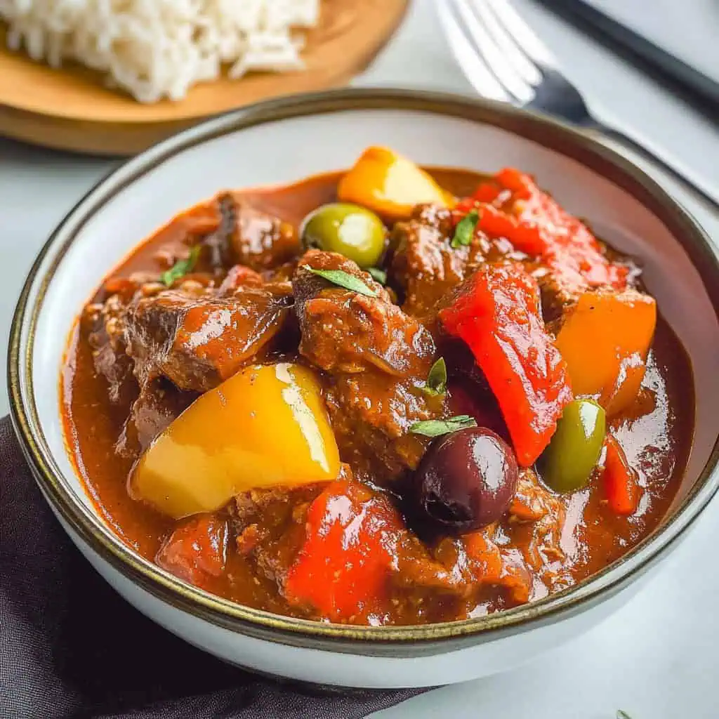 Filipino Beef Caldereta (Kalderetang Baka)