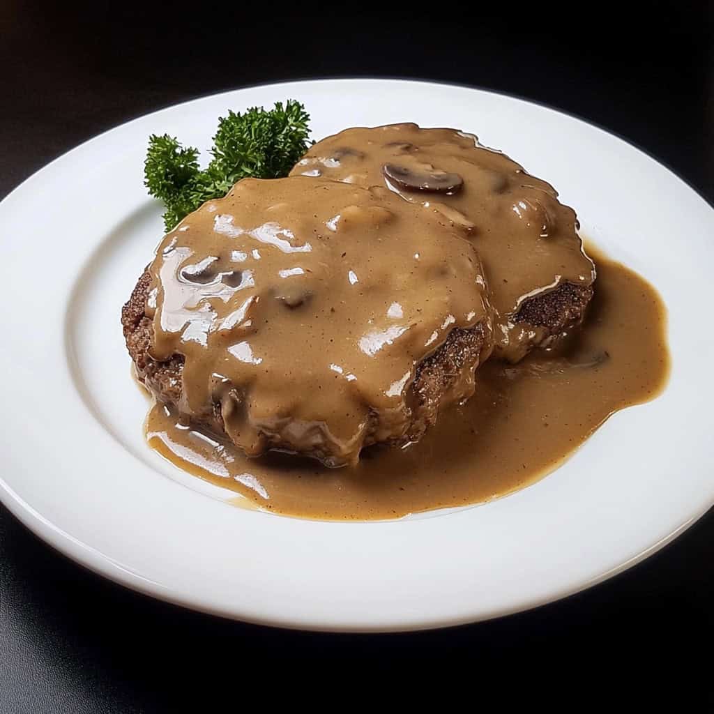 Filipino Burger Steak (Burger Steak sa Mushroom Gravy)