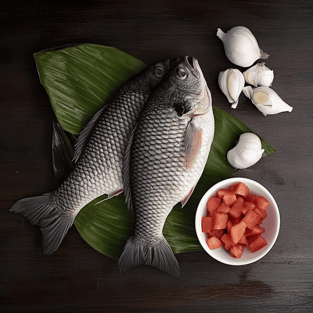 Ingredients for Pinaputok na Tilapia (Filipino Stuffed Baked Fish)