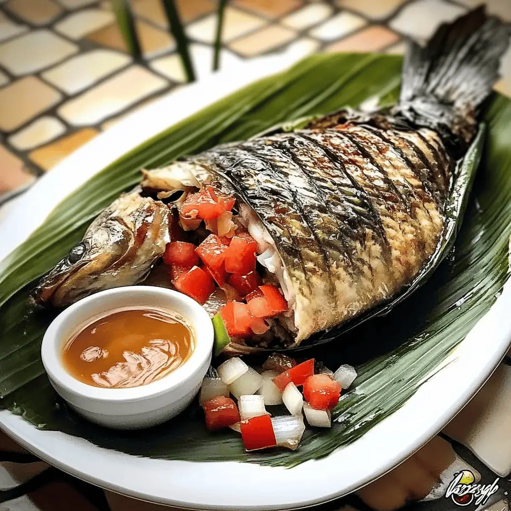 Pinaputok na Tilapia (Filipino Stuffed Baked Fish)