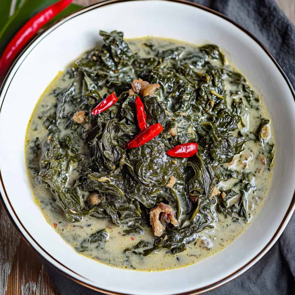 Bicolano Laing (Gabi Leaves in Coconut Milk)