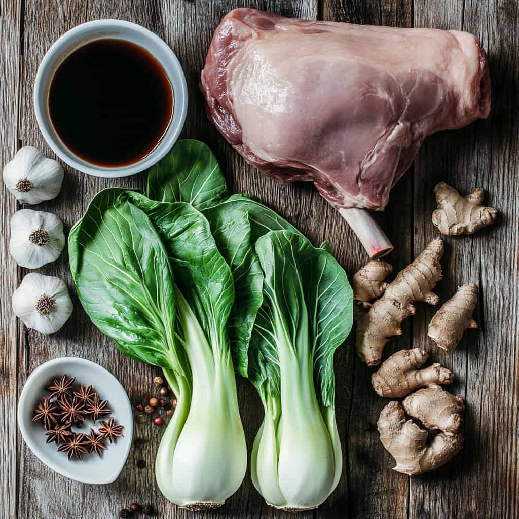 Ingredients for Pata Tim (Chinese-Style Braised Pork Leg)