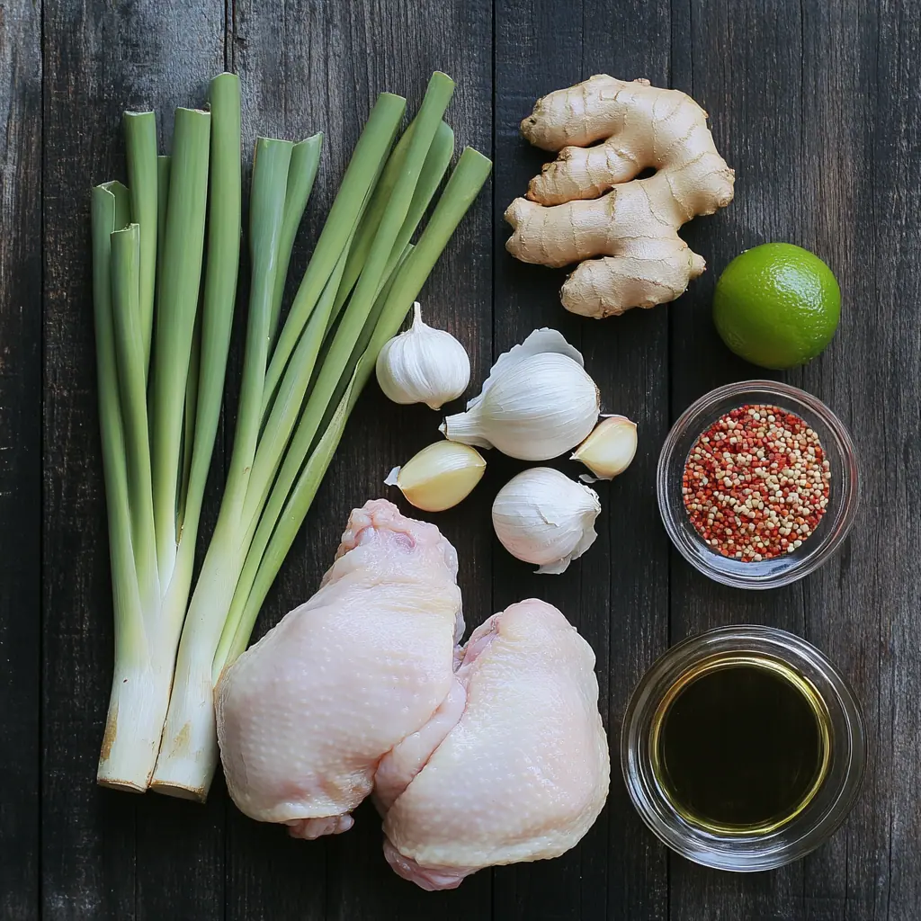Ingredients for Authentic Bacolod Chicken Inasal (Filipino Grilled Chicken)