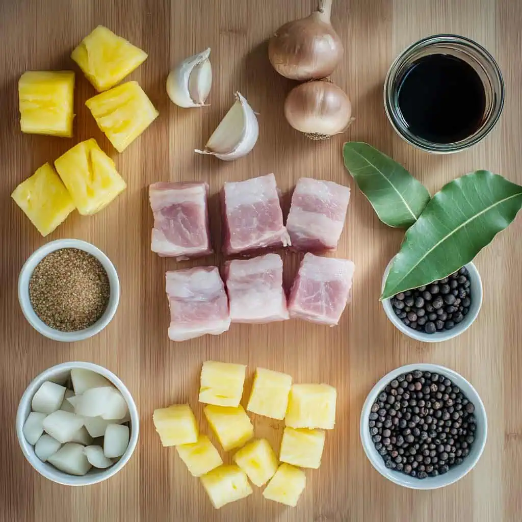 Ingredients for Visayan Pork Humba (with Pineapple & Banana Blossoms)