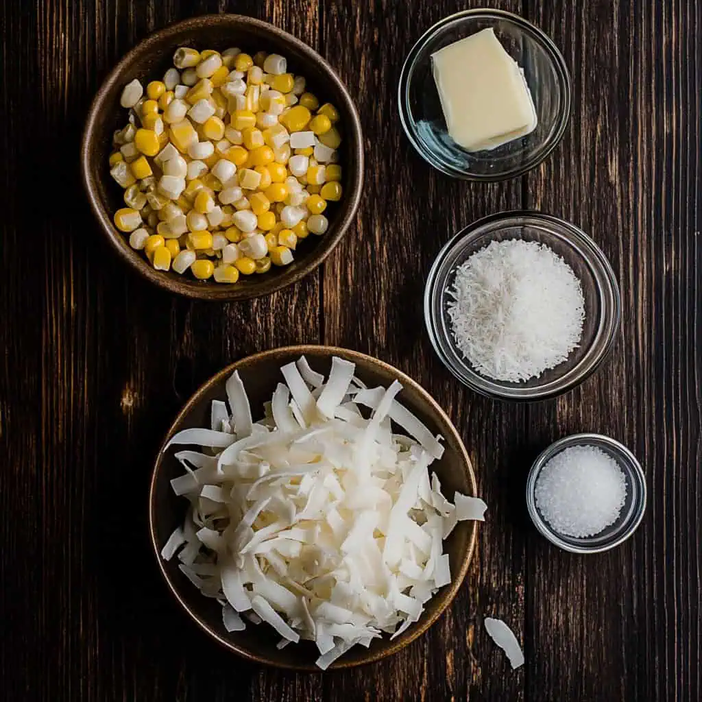 Ingredients for Binatog (Traditional Filipino White Corn with Coconut)