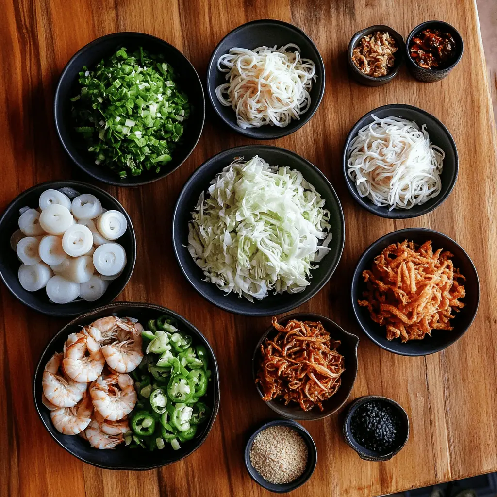 Authentic Pancit Malabon (Pancit na may Sarsa ng Hipon at Seafood) Ingredients