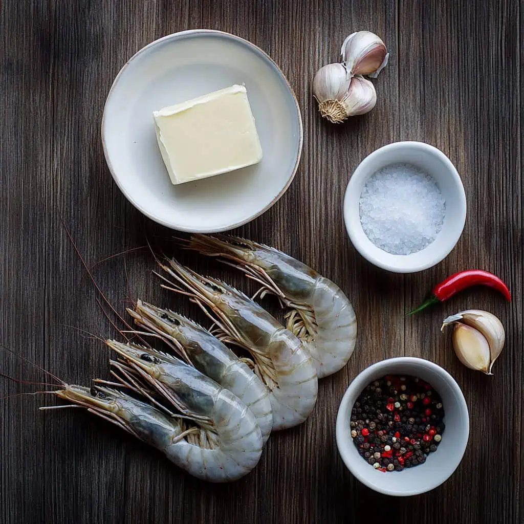 Ingredients for Halabos na Hipon (Filipino Garlic Butter Shrimp)