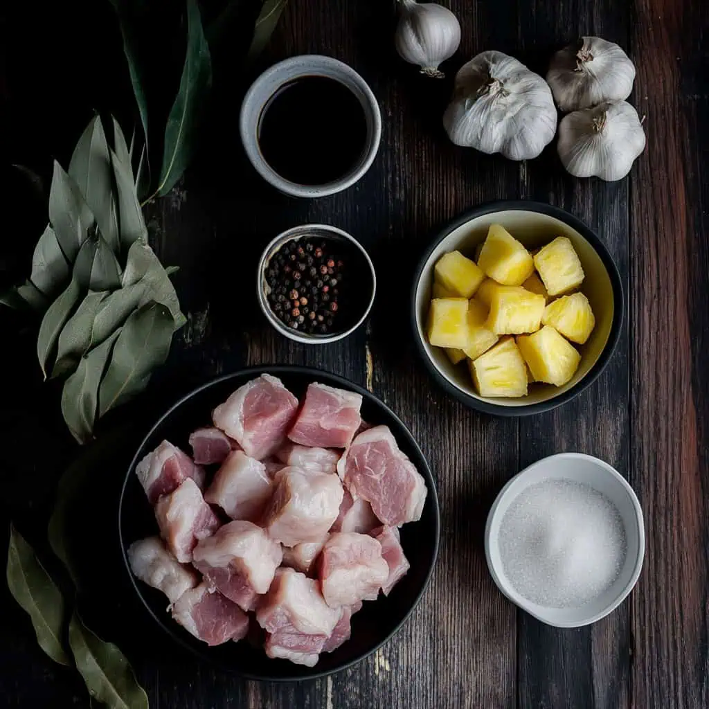 Ingredients for Filipino Pork Hamonado (Hamonadong Baboy)