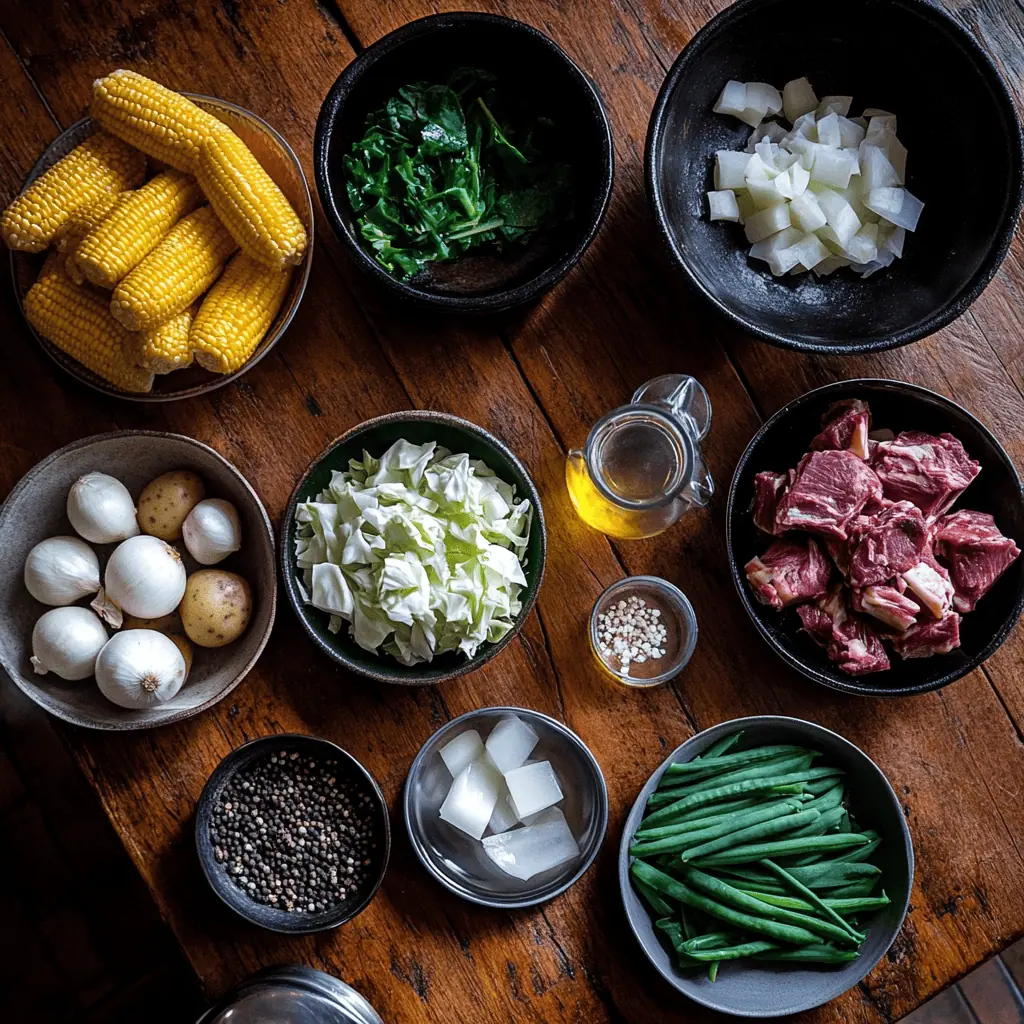 Ingredients for Nilagang Baka (Filipino Beef Soup)