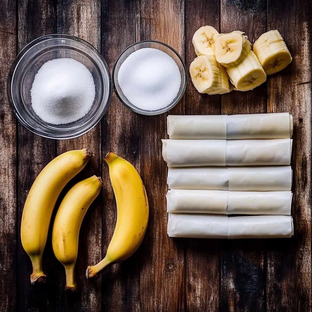 Ingredients for Banana Turon (Lumpiang Saging)