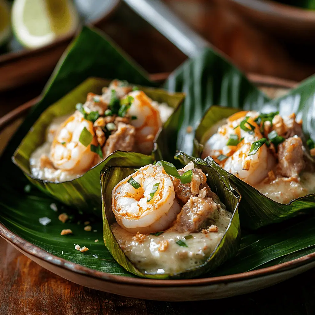 Pinais na Hipon (Filipino Coconut Shrimp Parcels)