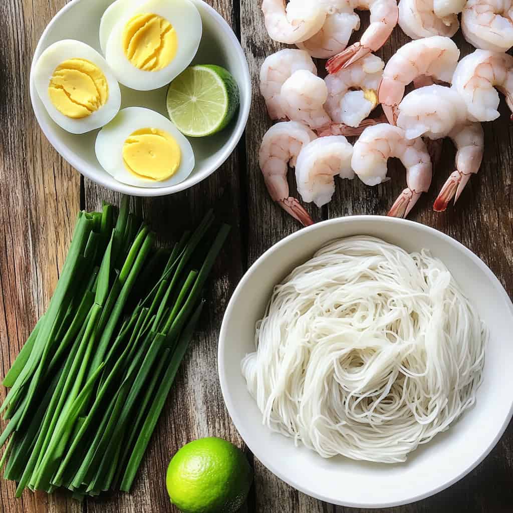 Ingredients for Pancit Palabok (Pancit Luglug)