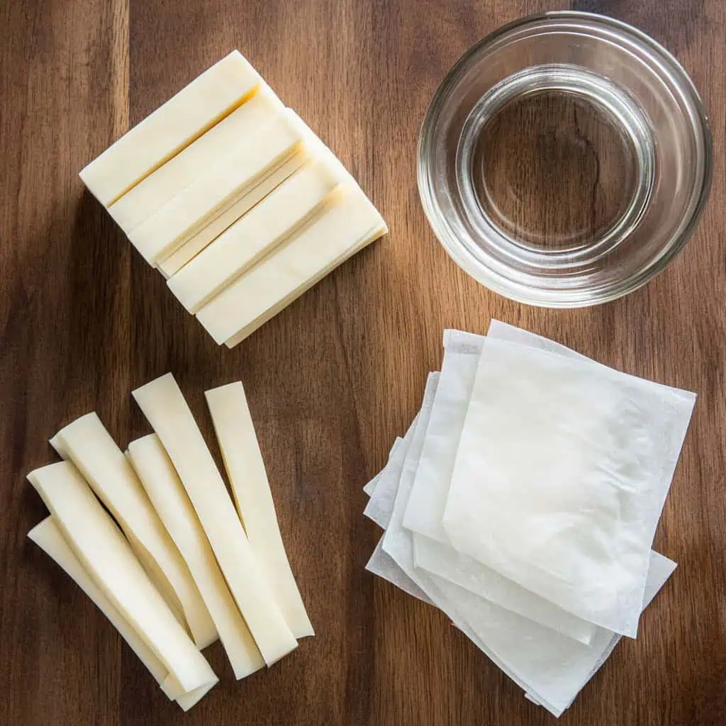 Ingredients for Filipino Cheese Sticks (Cheese Springs Rolls)