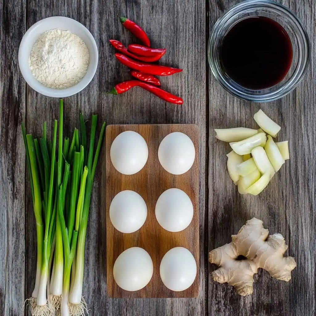 Ingredients for Sizzling Balut (Spicy Filipino Duck Egg Delicacy