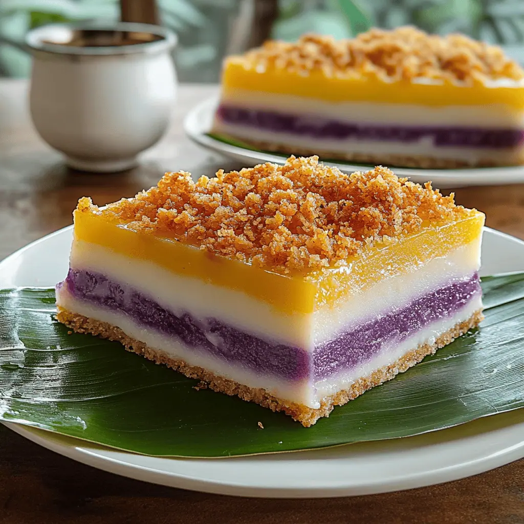 Sapin-Sapin (Filipino Layered Sticky Rice Cake)