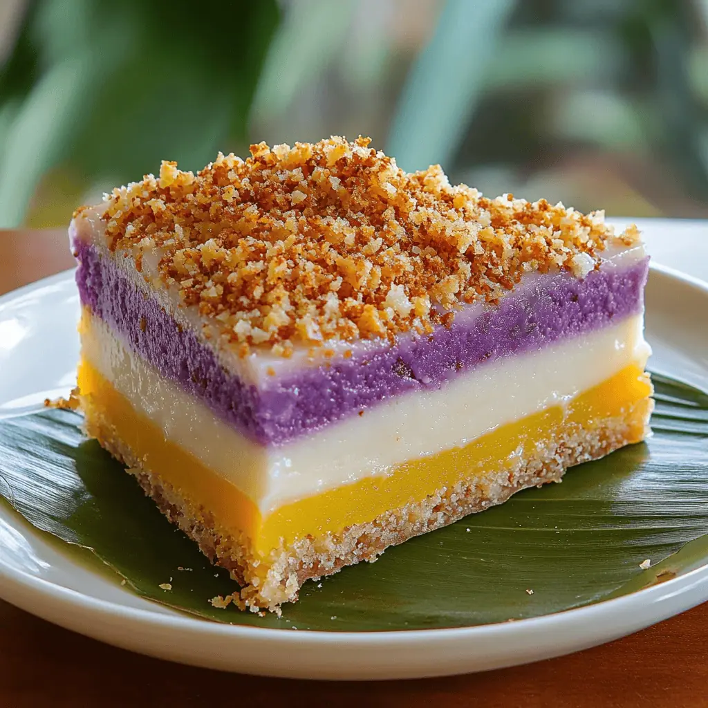 Sapin-Sapin (Filipino Layered Sticky Rice Cake)