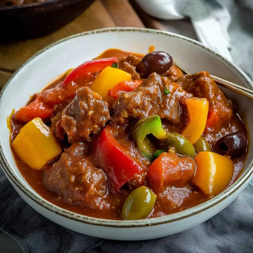 Filipino Beef Caldereta (Kalderetang Baka)