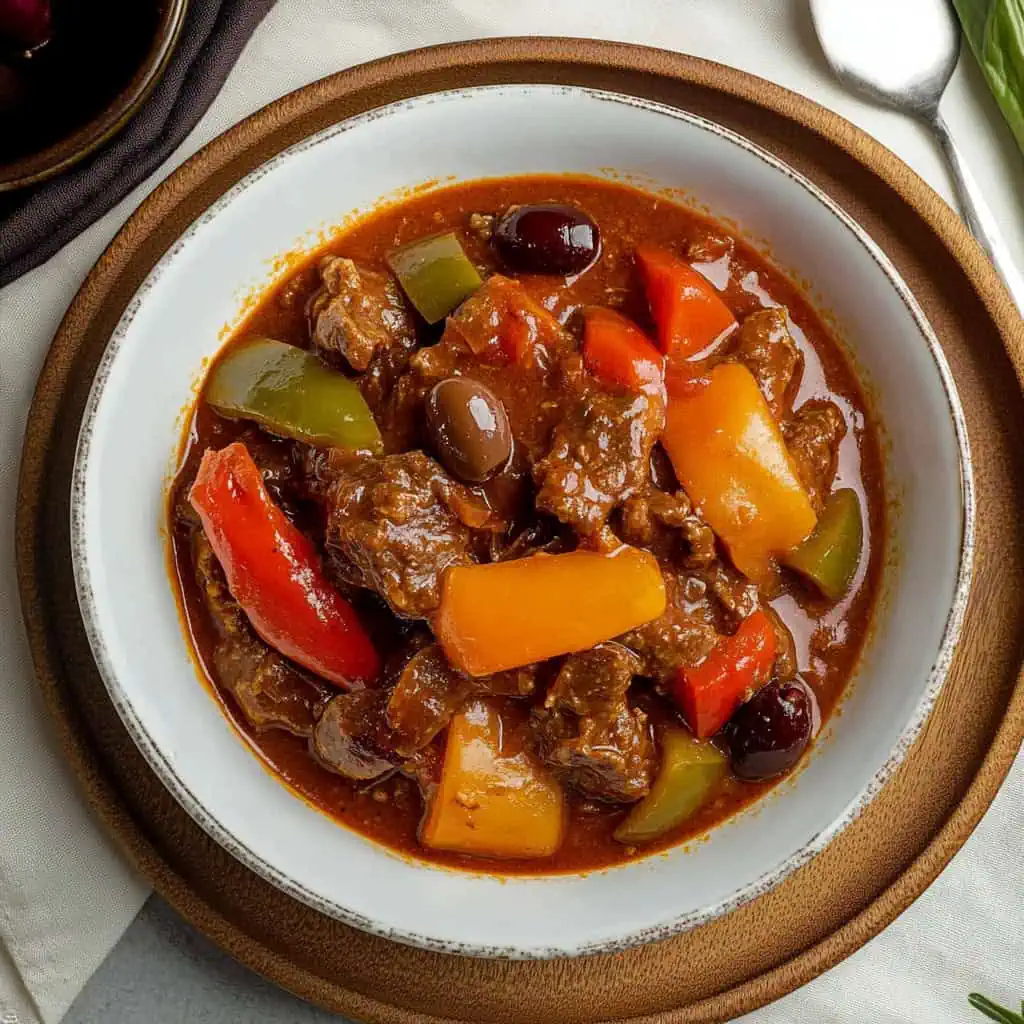 Filipino Beef Caldereta (Kalderetang Baka)