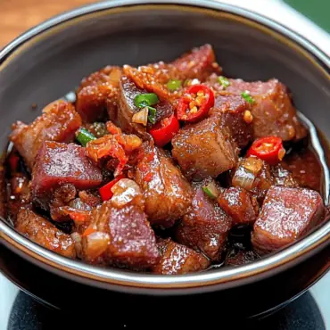 Binagoongan na Baboy (Filipino Pork in Shrimp Paste)