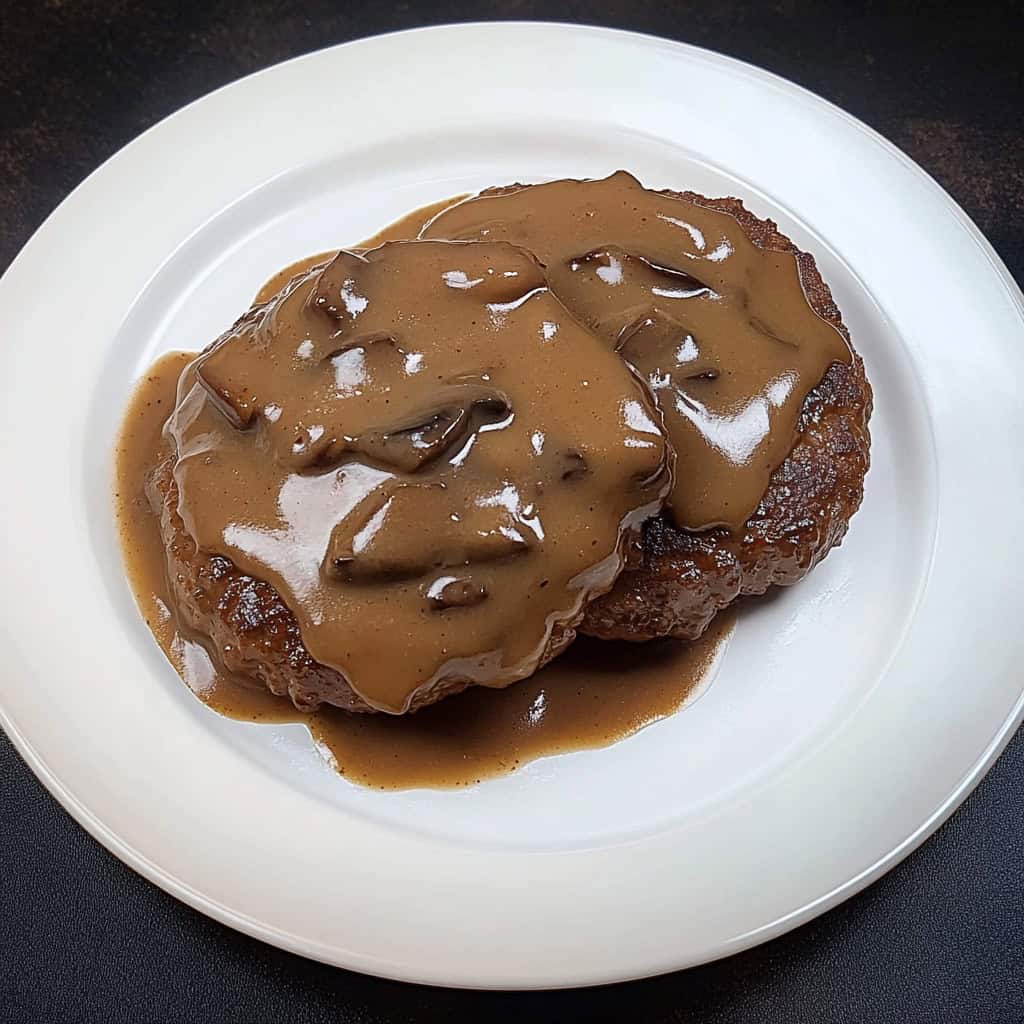 Filipino Burger Steak (Burger Steak sa Mushroom Gravy)