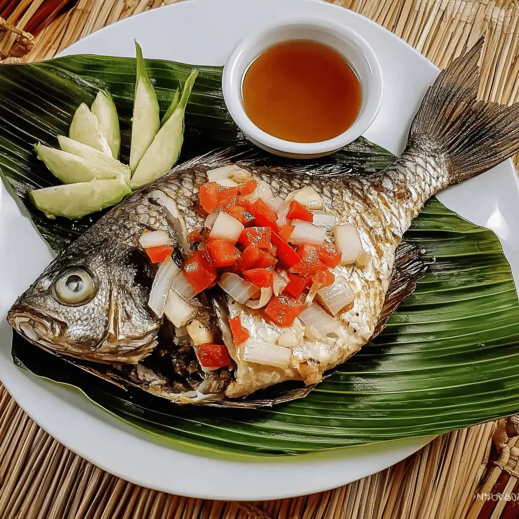 Pinaputok na Tilapia (Filipino Stuffed Baked Fish)