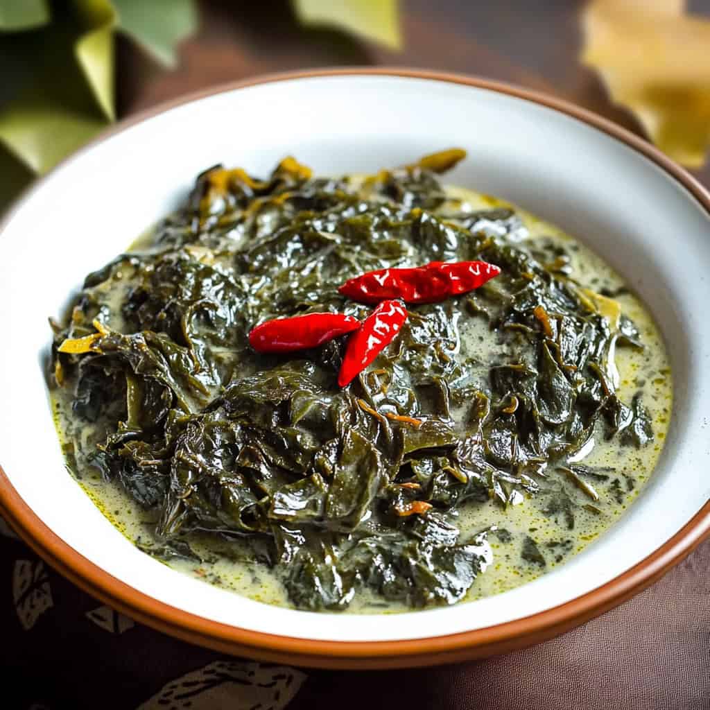 Bicolano Laing (Gabi Leaves in Coconut Milk)