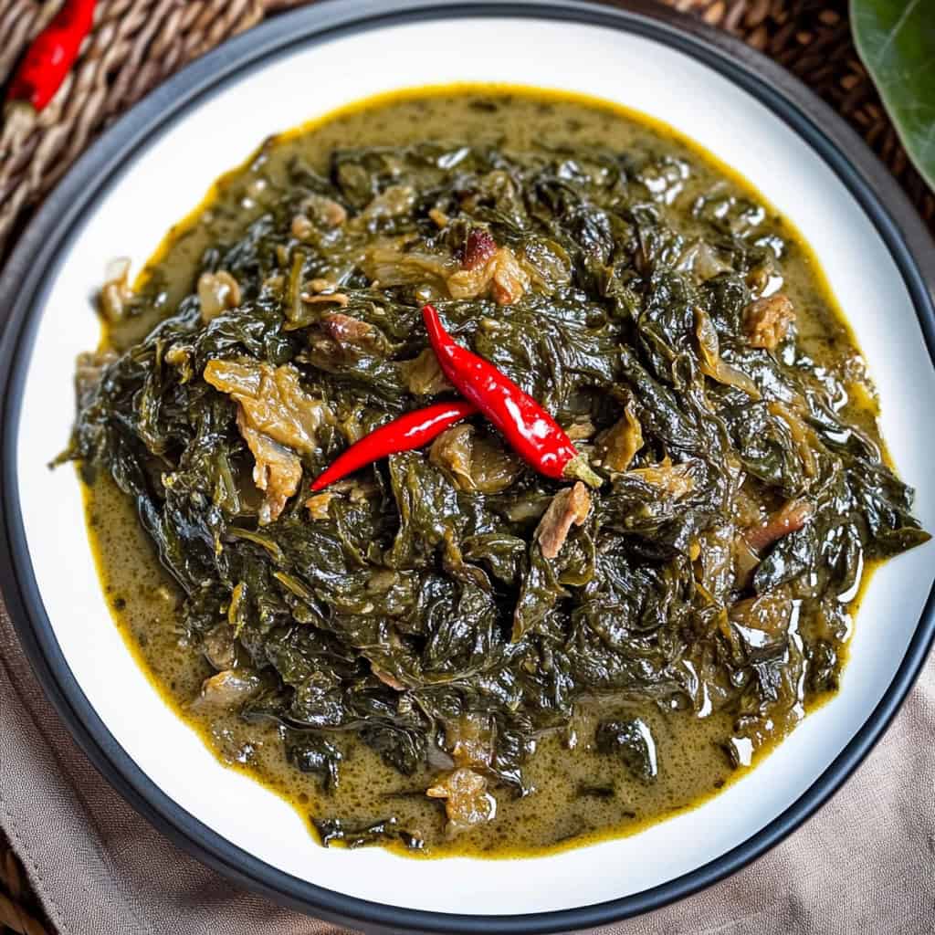 Bicolano Laing (Gabi Leaves in Coconut Milk)