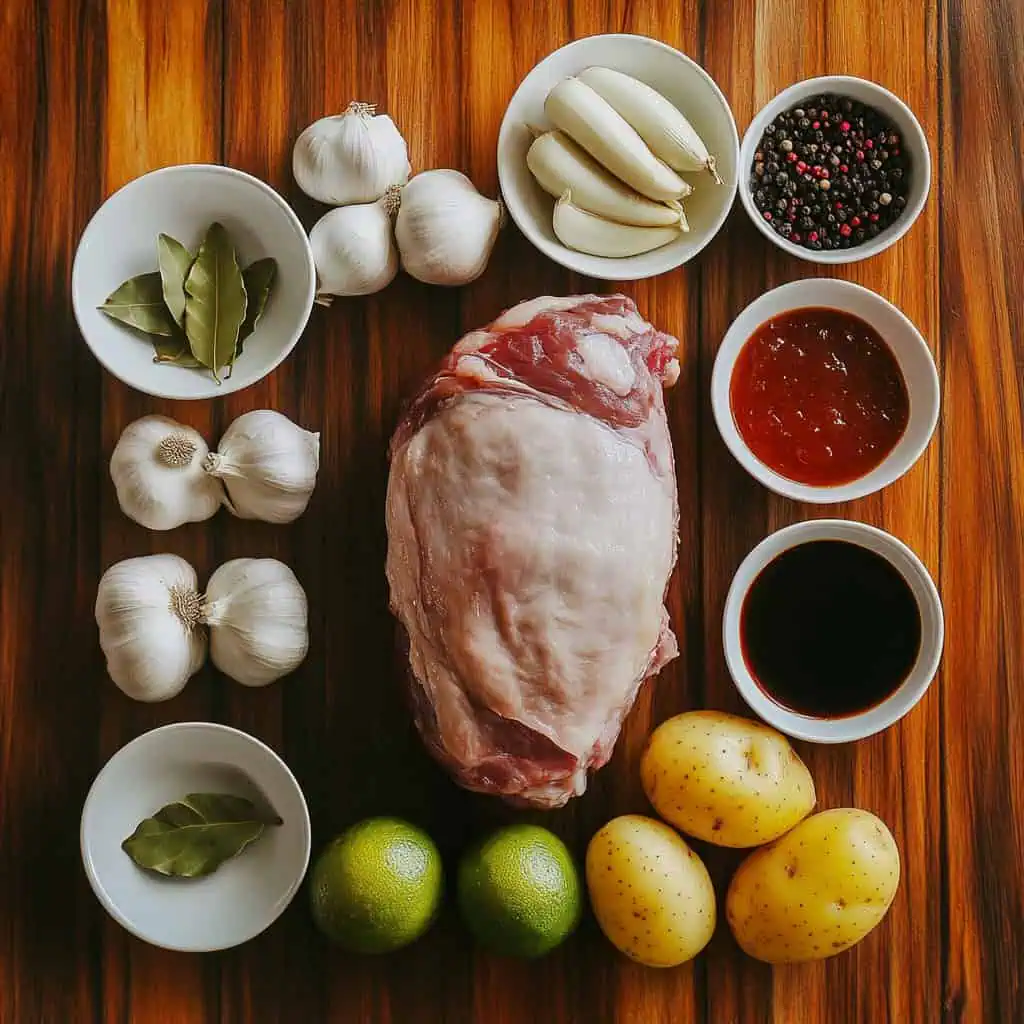 Ingredients for Kapampangan Pork Asado (Kapampangan-style Braised Pork)
