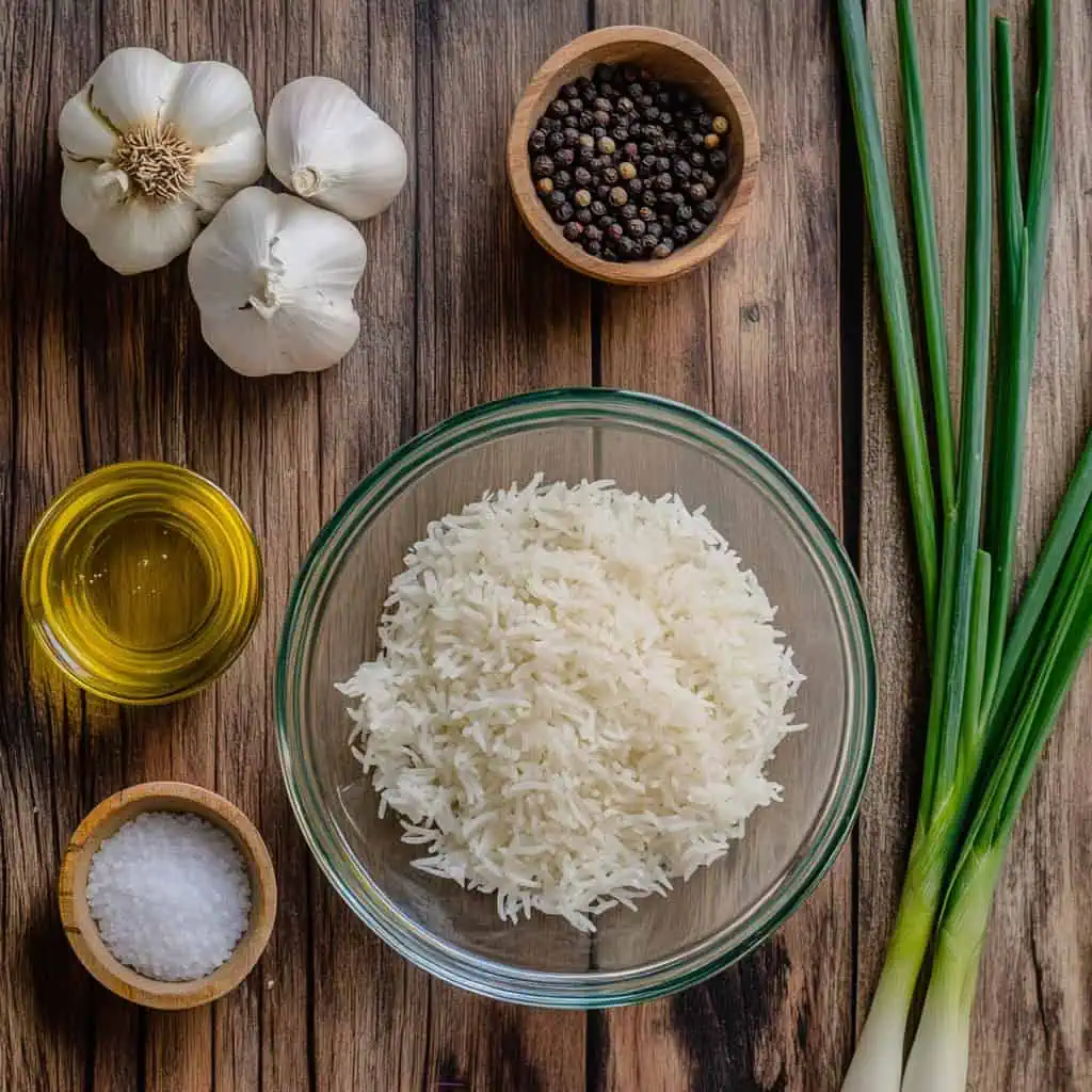Ingredients for Sinangag (Filipino Garlic Fried Rice)