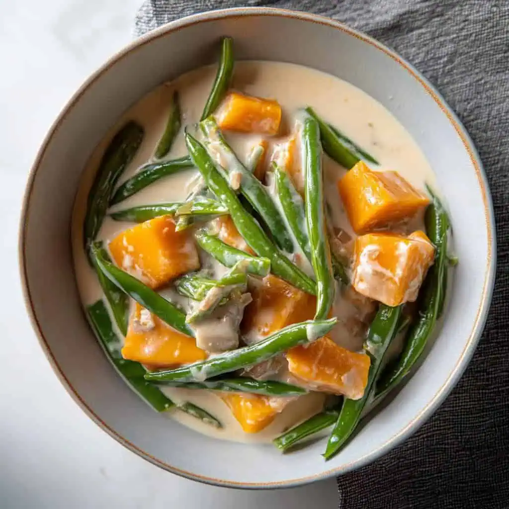 Ginataang Kalabasa at Sitaw (Squash and String Beans in Coconut Milk)