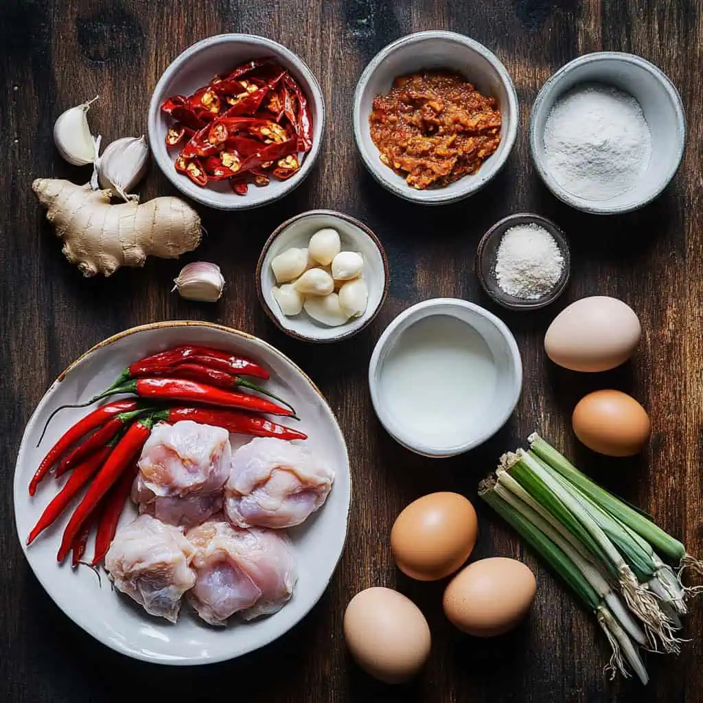 Ingredients for Sambal Chicken (Ayam Sambal)