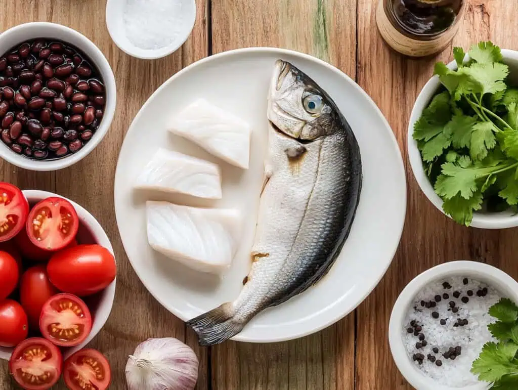 Ingredients for Totsong Bangus (Milkfish in Fermented Black Bean Sauce)