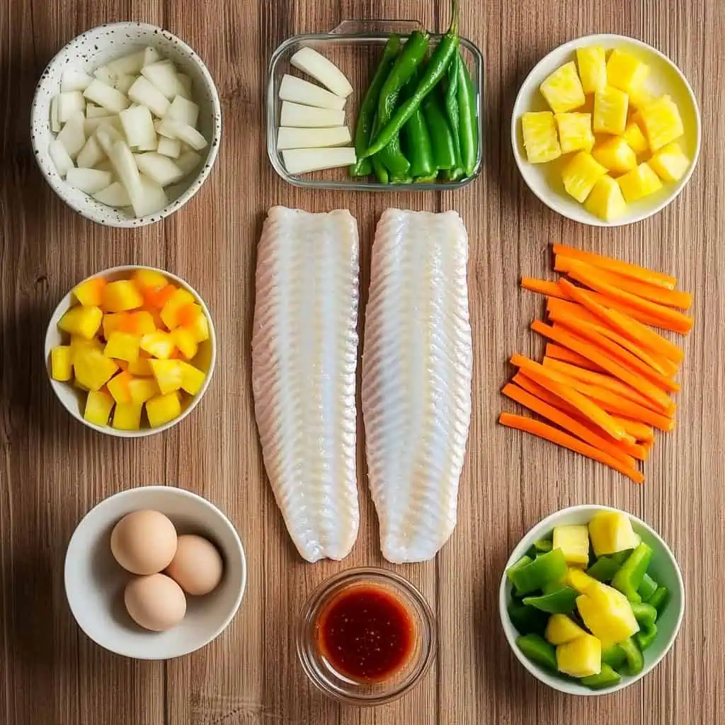 Ingredients for Sweet and Sour Cream Dory