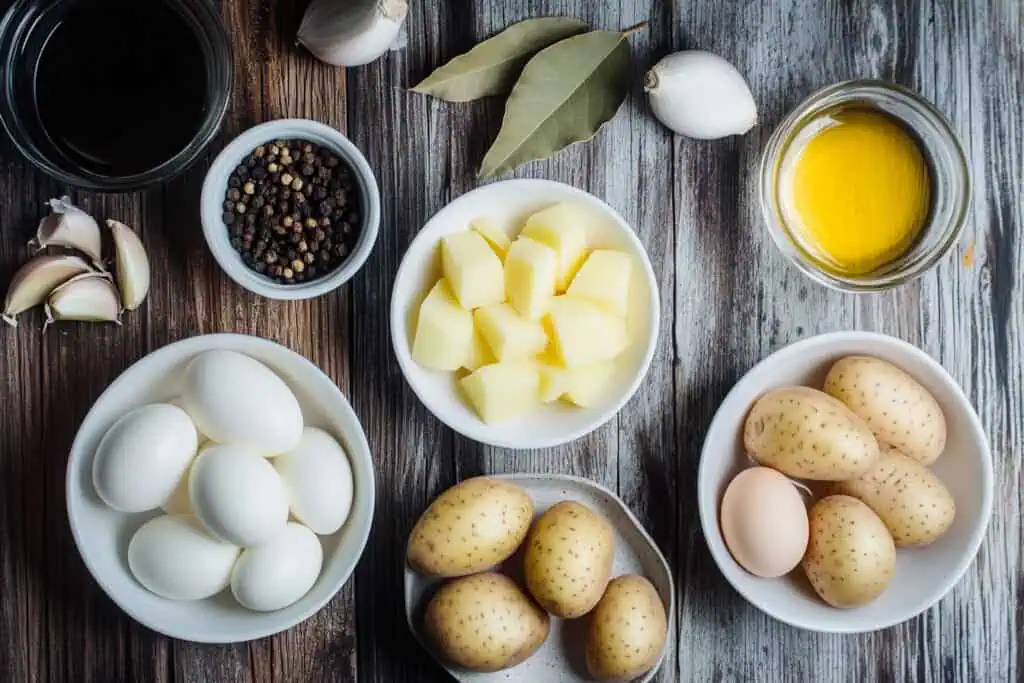 Ingredients for Adobong Itlog (Filipino Egg Adobo)