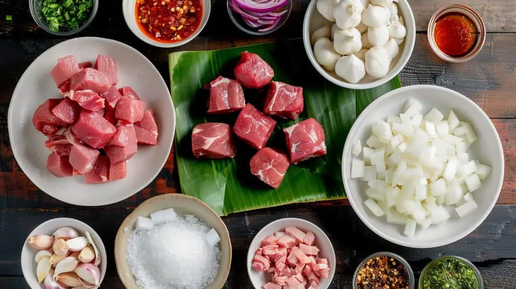 Ingredients for Authentic Kapampangan Kilayin (Pork and Liver Stew)