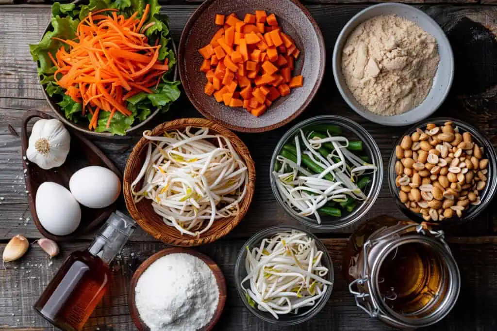 Ingredients for Lumpiang Sariwa (Fresh Filipino Spring Rolls)