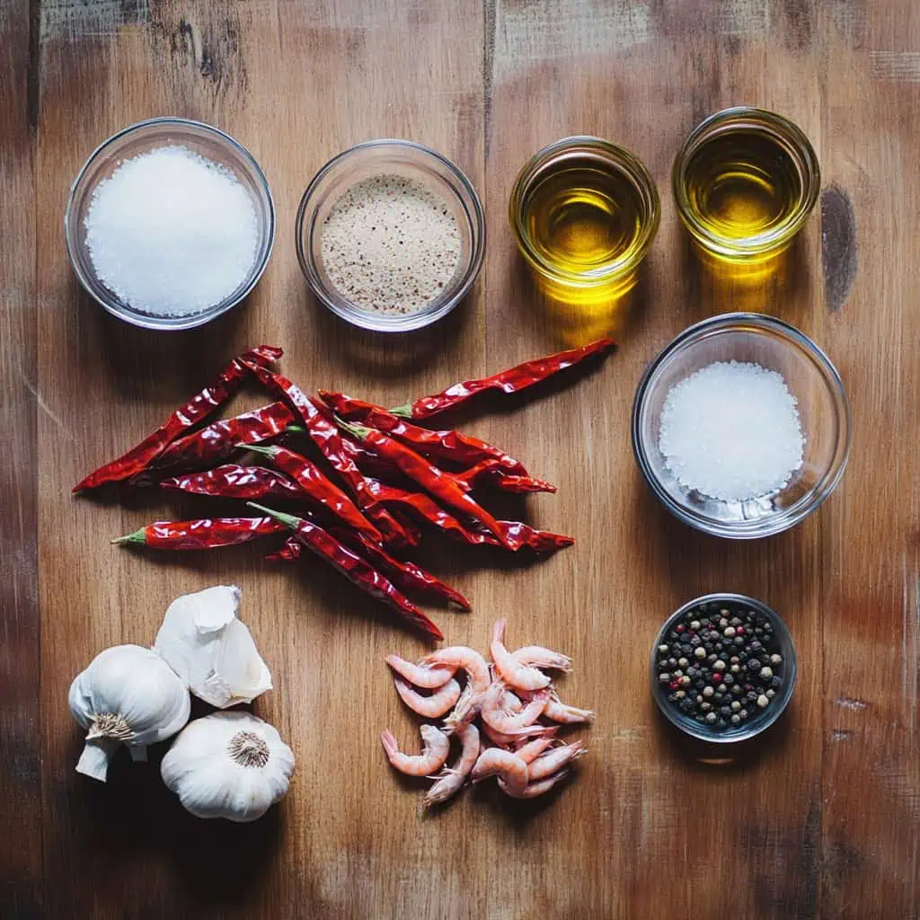 Ingredients for Authentic Filipino-Style Siomai Sauce (Chili Garlic Sauce)