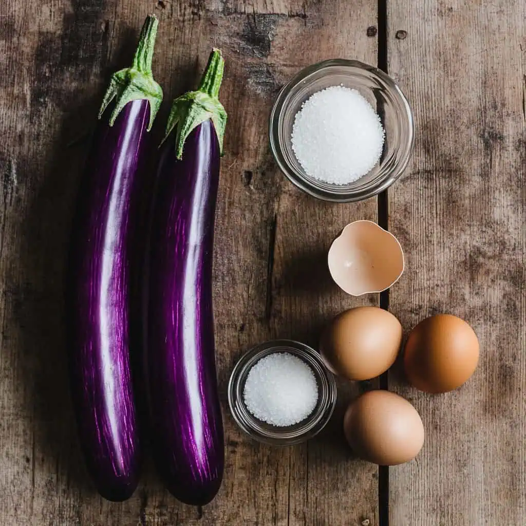 Ingredients for Tortang Talong (Filipino Eggplant Omelette)