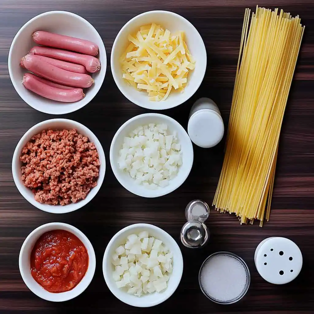 Ingredients for Jollibee Style Spaghetti (Pinoy Sweet Spaghetti)