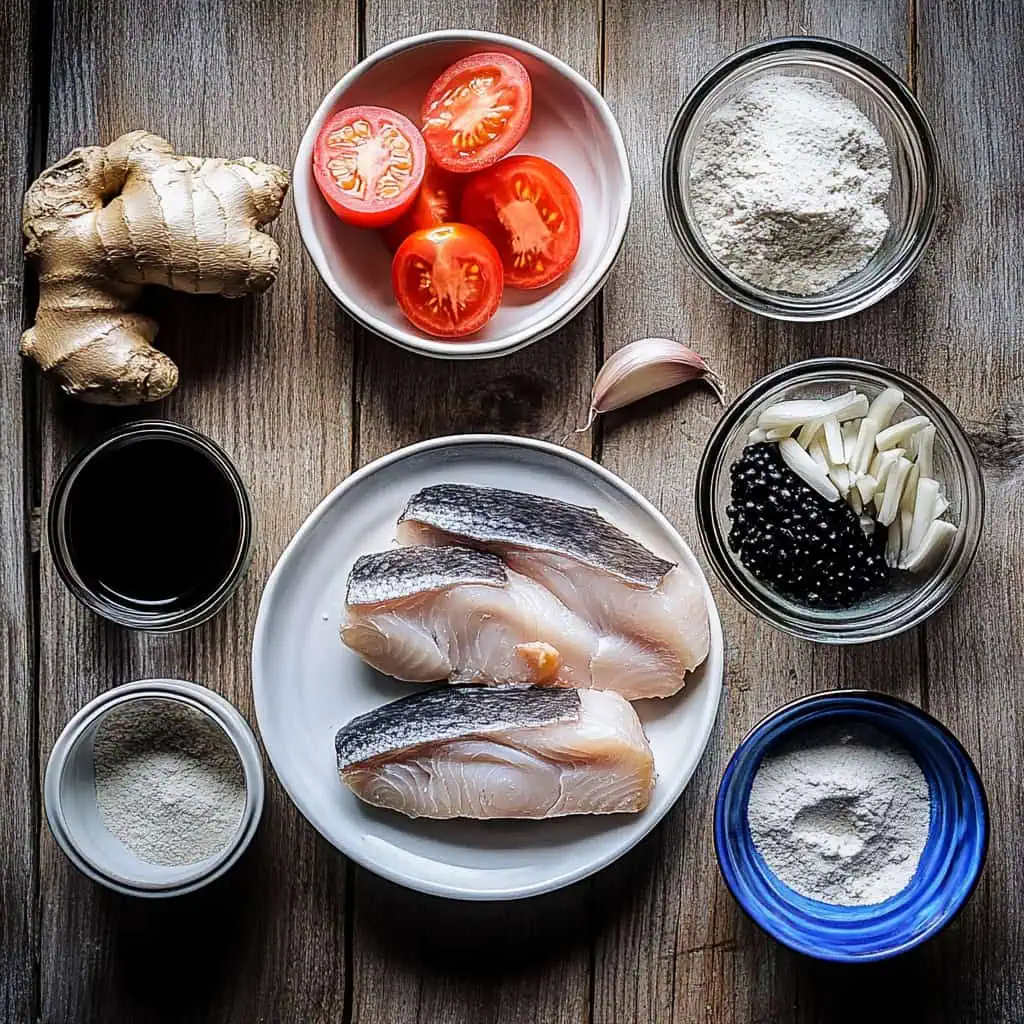 Ingredients for Bangus sa Tausi (Milkfish with Black Beans and Tomatoes)