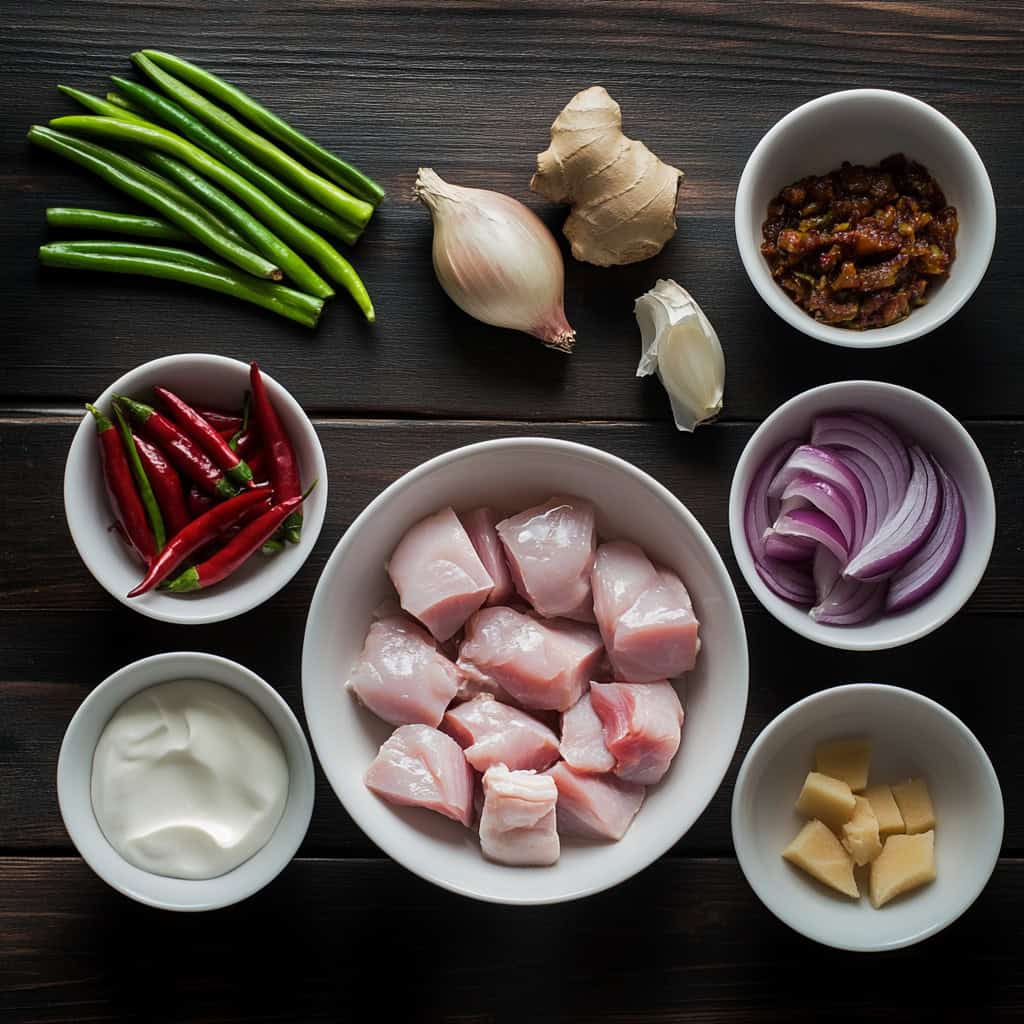 Ingredients for Chicken Bicol Express (Manok na Bicol Express)